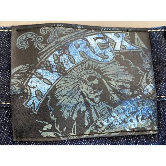 VTG Avirex Jeans Men 40x34 Blue Denim Embroidered Loose Baggy Y2K Hip Hop Skater - Picture 6 of 12